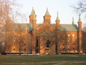 Antioch College, in Yellow  Springs, OH, was the first college in the country to admit both non-whites and women with equal status to white men (Wikipedia)
